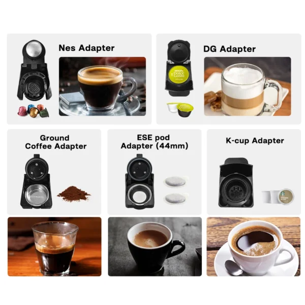 ماكينة قهوة هاي بريو متعددة الكبسولات 5 في 1 - Image 3