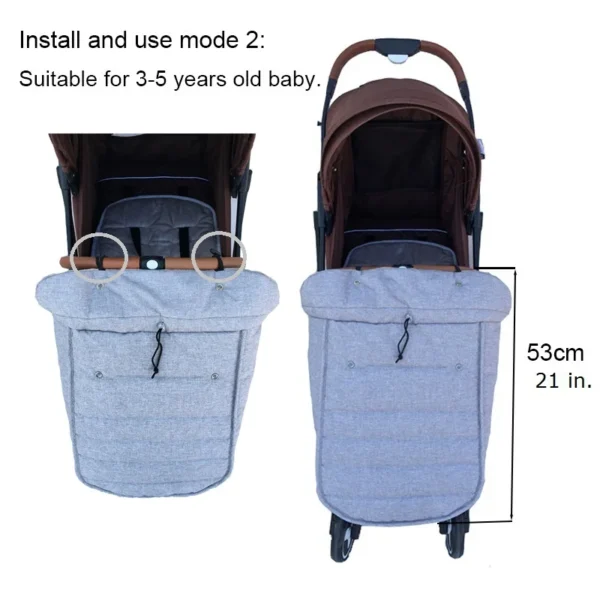 كيس نوم دافئ لعربة الأطفال من MomTan® – تصميم مغلف قطني ناعم متوافق مع YoyaPlus - Image 4