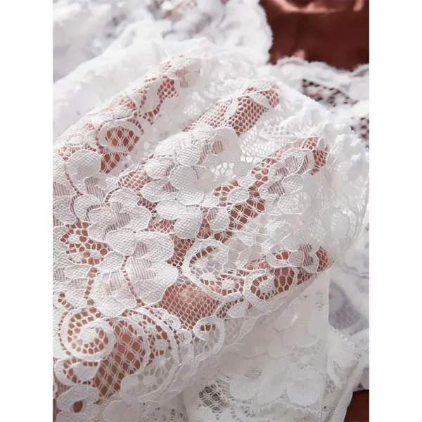طقم لانجري تول فاخر – فستان نوم شفاف مثير (عدة قطع) - Image 5
