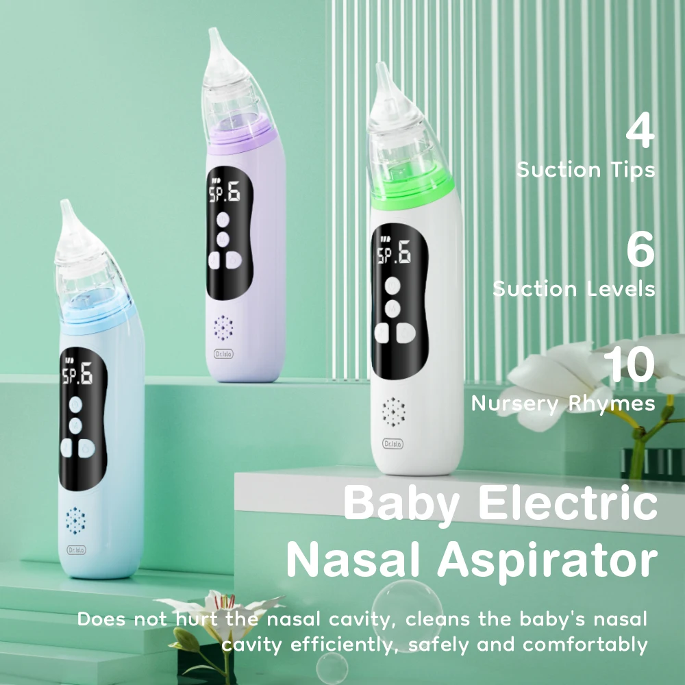 جهاز شفط الأنف Dr.isla Baby – 6 أوضاع مع موسيقى وقطعة فم سيليكون