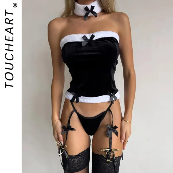 طقم ملابس داخلية نسائي مثير بحمالة صدر ولباس داخلي - Image 4