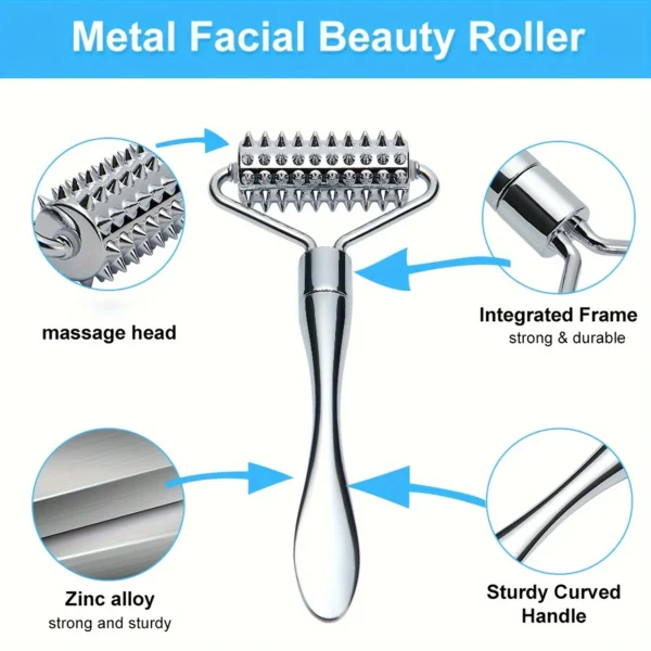 أسطوانة تدليك الوجه من الستانلس ستيل – مع أداة Gua Sha للعناية الكاملة بالبشرة - Image 2