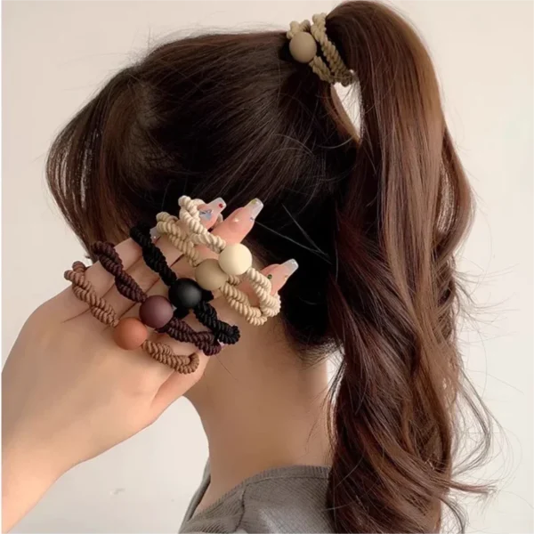 10 أربطة شعر جلدية – مرنة وعملية بذيل حصان أنيق - Image 2