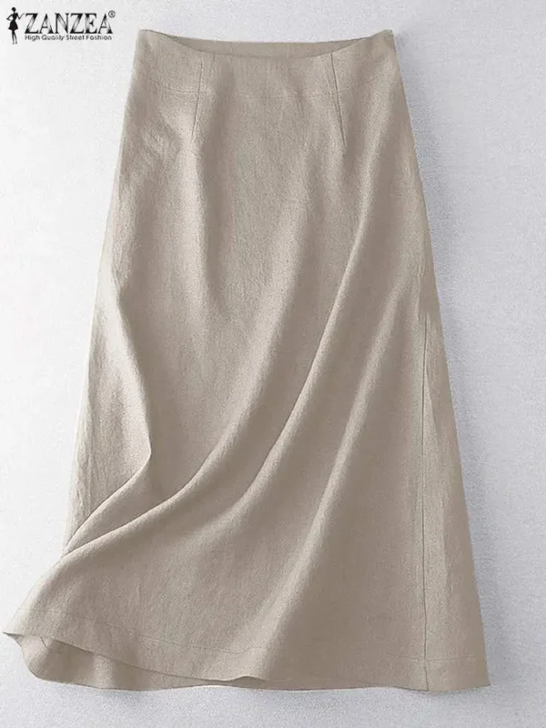 تنورة ميدي كاجوال عالية الخصر من ZANZEA - Image 5