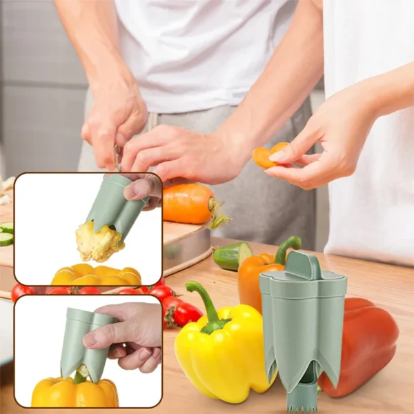 أداة 2 في 1 لإزالة بذور الفلفل والفواكه - Image 3