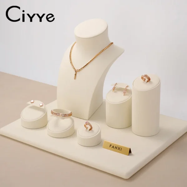 طقم صواني عرض مجوهرات من Ciyye – لحمل الأقراط، القلائد، الأساور، والخواتم