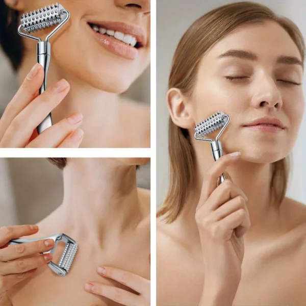 أسطوانة تدليك الوجه من الستانلس ستيل – مع أداة Gua Sha للعناية الكاملة بالبشرة - Image 6