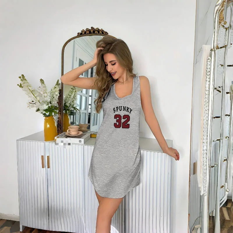 قميص نوم نسائي بطبعة حروف – تصميم كاجوال رياضي مريح