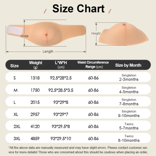 بطن سيليكون واقعي لمحاكاة الحمل – مع علامات تمدد طبيعية - Image 5