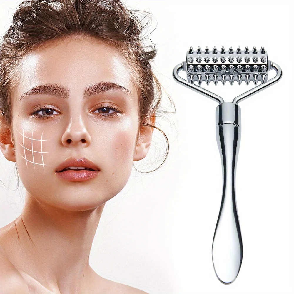 أسطوانة تدليك الوجه من الستانلس ستيل – مع أداة Gua Sha للعناية الكاملة بالبشرة