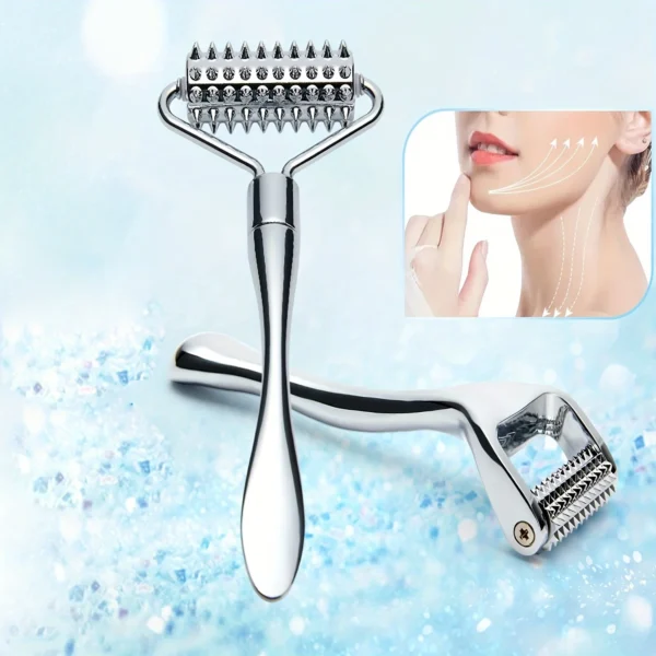 أسطوانة تدليك الوجه من الستانلس ستيل – مع أداة Gua Sha للعناية الكاملة بالبشرة - Image 3