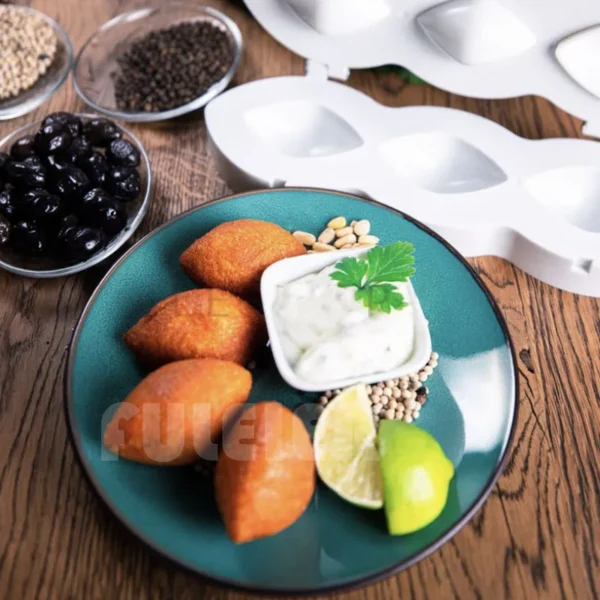 4 ثقوب صانع كرات اللحم دليل صانع قوالب رغيف اللحم أدوات مطبخ محشوة كرات اللحم Kibbeh صانع المعالج لفة كعكة الحلوى ديكور - Image 3