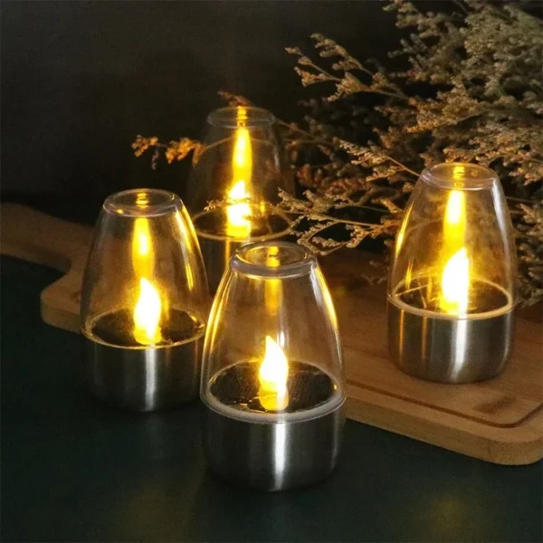 شموع LED شمسية مقاومة للماء – قابلة للشحن - Image 2